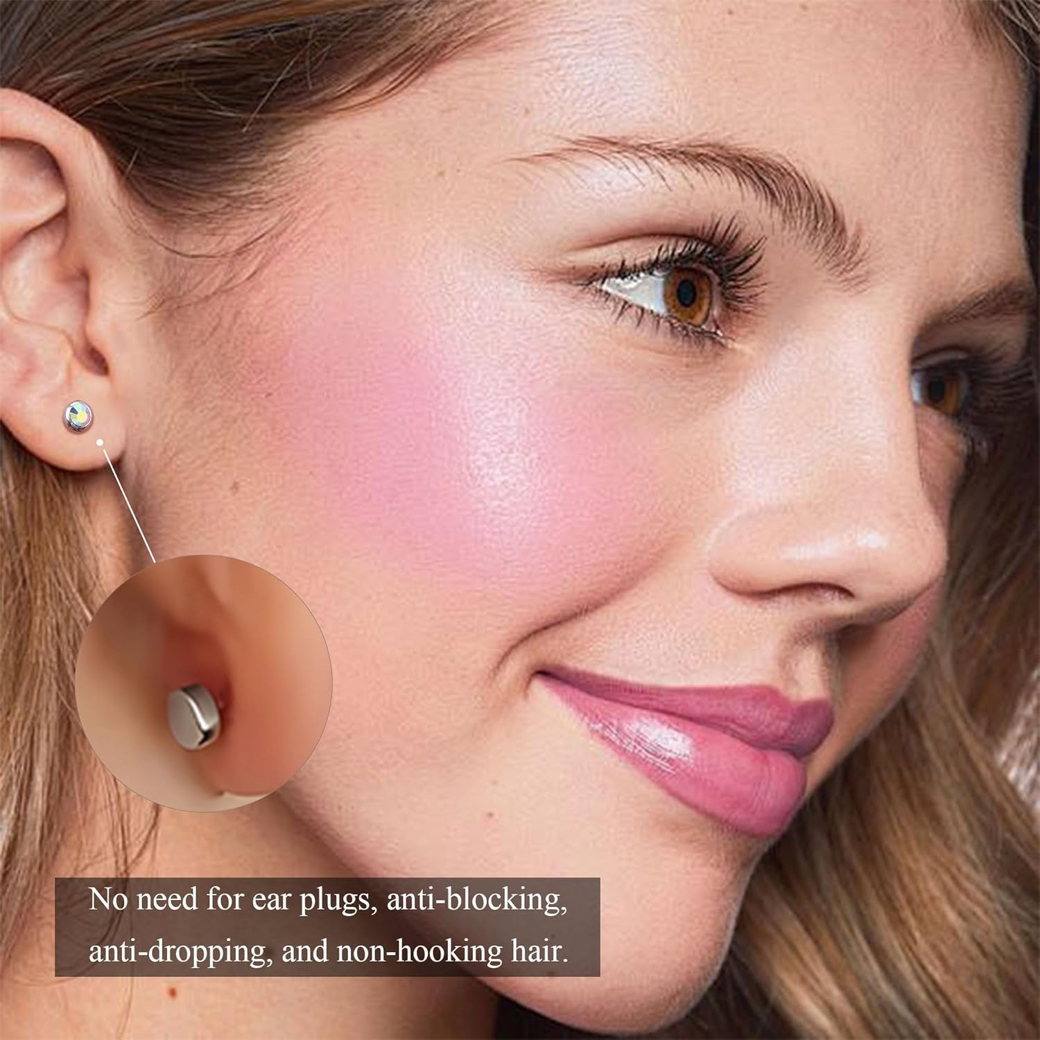 ZDE Titanium Women Flatback Earrings for Women Crystal Stud Earrings Flat Back Earrings Hypoallergenic Cartilage Flatback Earring Tragus Helix Tragus Conch Piercing 3mm-5mm - Image 4