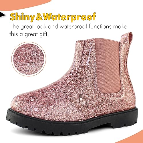Miniatura 2 de Tobfis Botines Chelsea brillantes a la moda para niña (bebéniño pequeñoniño grande)