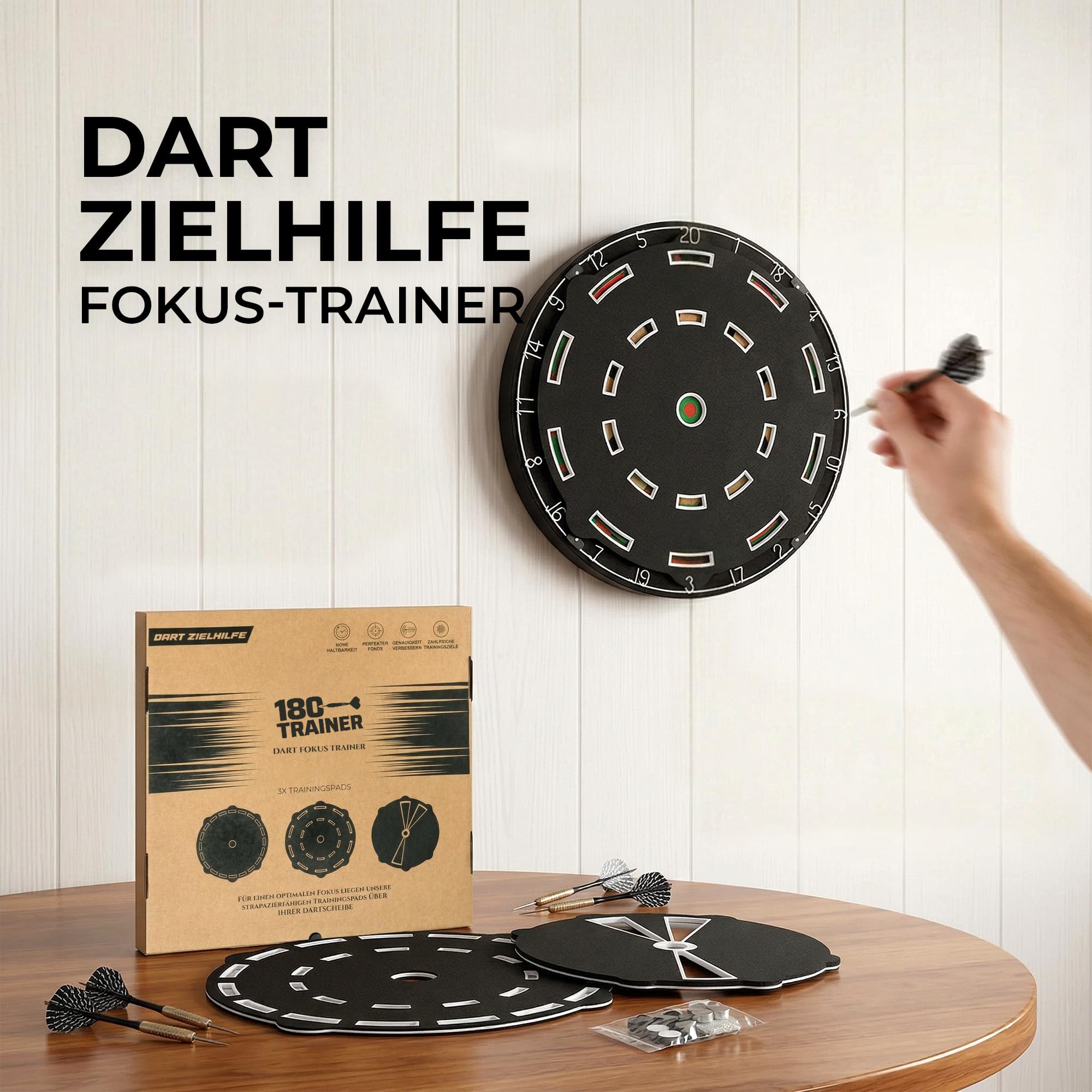 Dart Trainingshilfe 3er Set – Präzisions-Dart-Trainingspads aus Schaumstoff | Fokus Trainer für Dartscheibe – Perfekt für Zieltraining & Darttechnik | Dart Zubehör für Anfänger & Profis