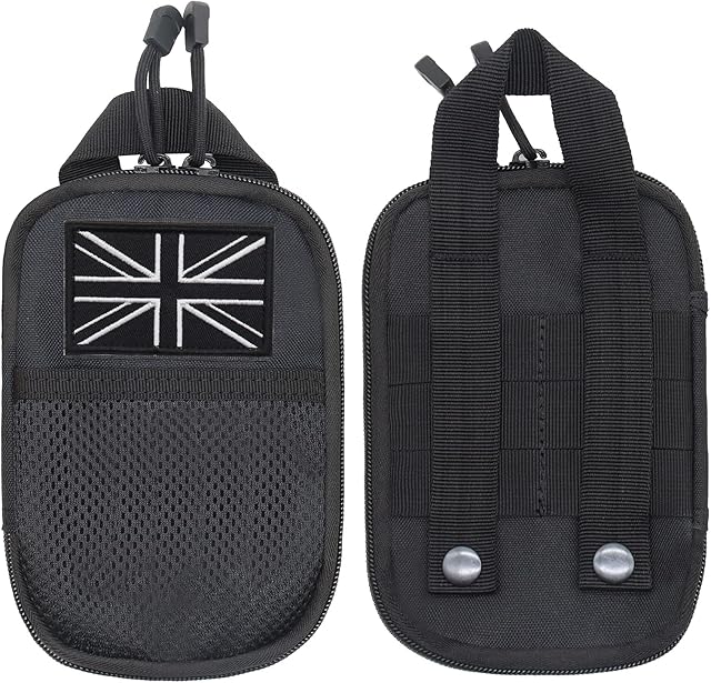 Molle Pouches, Tactical Molle EDC Pouch Waist Bag Multifunction Waist Bag Pouches Hanging Accessories Holde with Cell Phone Holster for Sports Hiking Camping (Black)