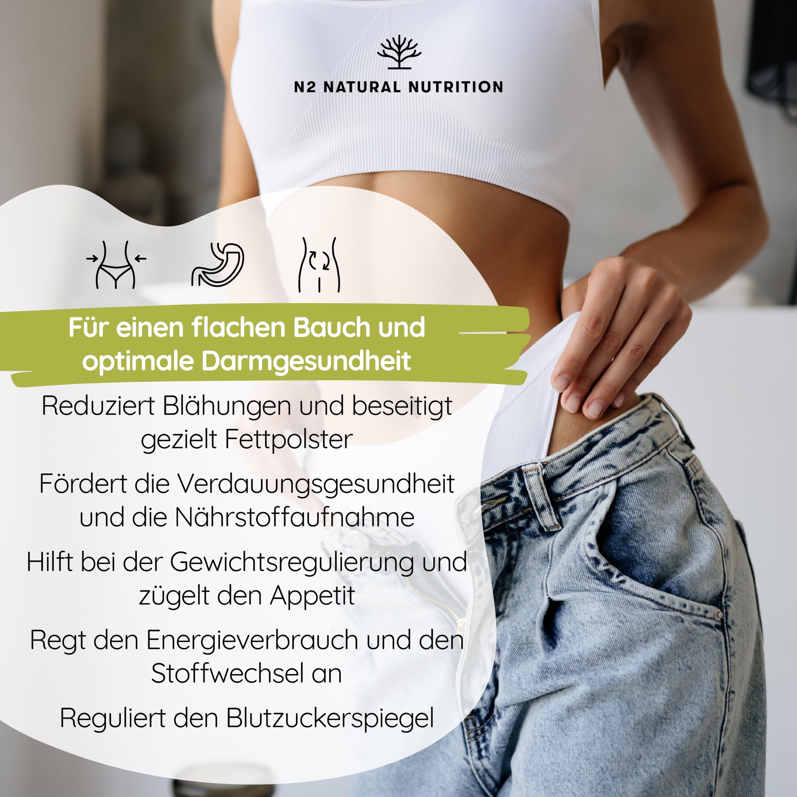 Kulturen Komplex Darmsanierung, 30 Mrd KBE, 6 Bakterienstämme, Darmbakterien, L. Gasseri, Garcinia, Ingwer, Mate, Chromium & Cayenne. Darmkur 30 vegane Kapseln. N2 Natural Nutrition