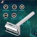 Pearl Shaving Double Edge Butterfly Safety Razor LS-01 (Chrome) made with Brass Metal - Premium Quality Shaving Razor | Classic & Traditional shaving Kit for Men | Premium Blade Razors for Father's Day Gift Option gallery image