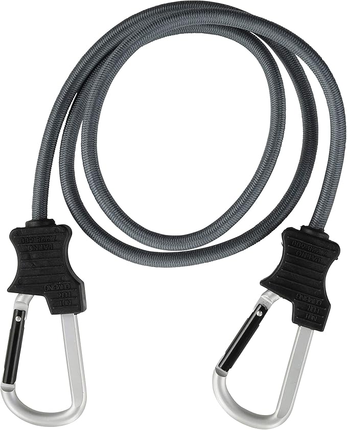 KEEPER 06158 48 inch Super Duty Bungee Cord with Carabiner Hook , Black