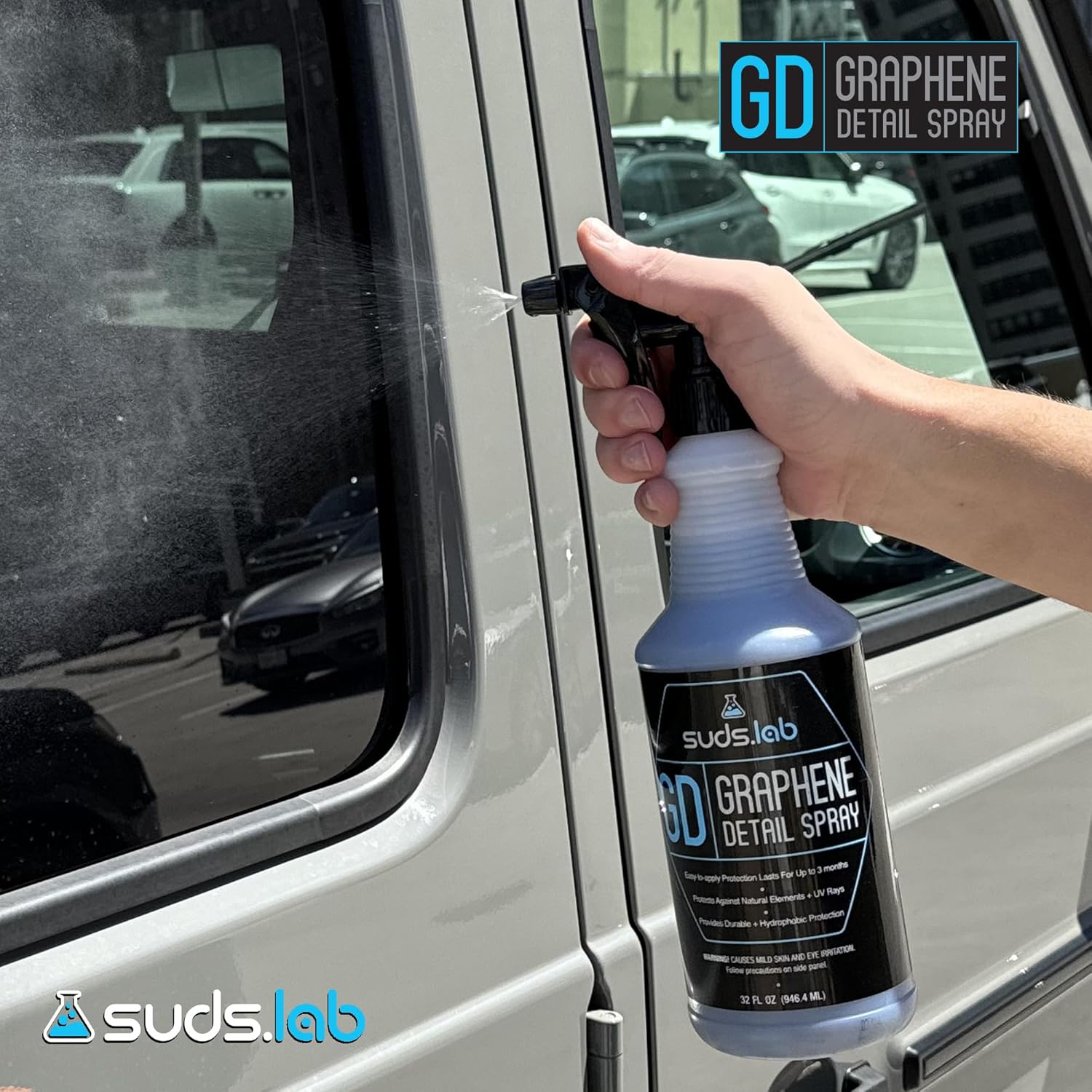 Suds Lab GD Graphene Detail Spray – High Gloss Shine & UV Protection for Cars – Fast-Acting Coating for Paint, Clear Coat & Glass – Water Beading, Long-Lasting Protection, 32oz - Image 5