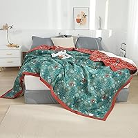 Vista 99 de Cobija para cama de estilo bohemio, 100 % algodón, ultra suave, edredón rústico, cobija de otoño, estampado floral, decoración de granja, cobija