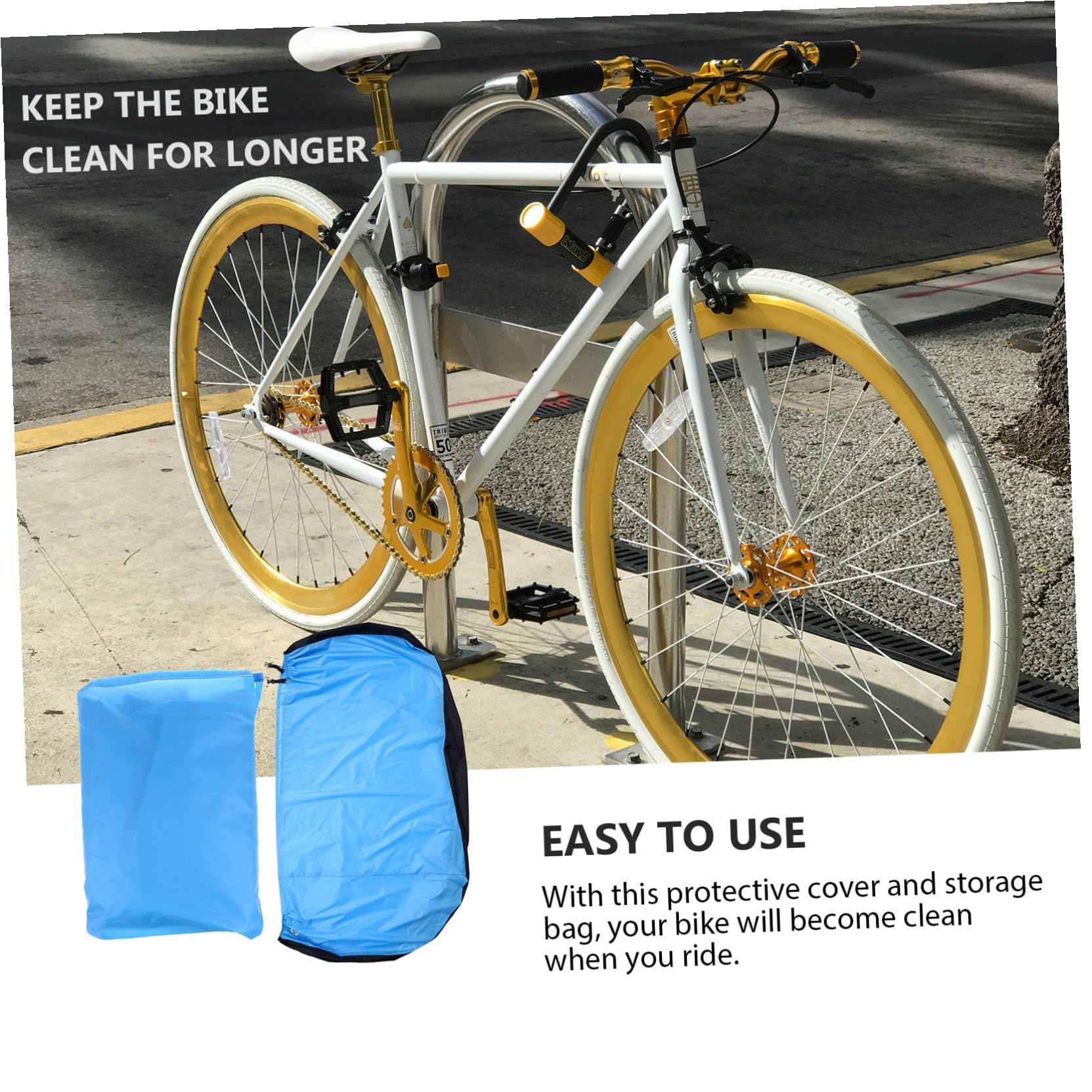 Fahrradschutzhülle Outdoor Faltbar mit UV Schutz und Aufbewahrungstasche Fahrradabdeckung aus Regenschirmstoff in Blau für Mountainbikes
