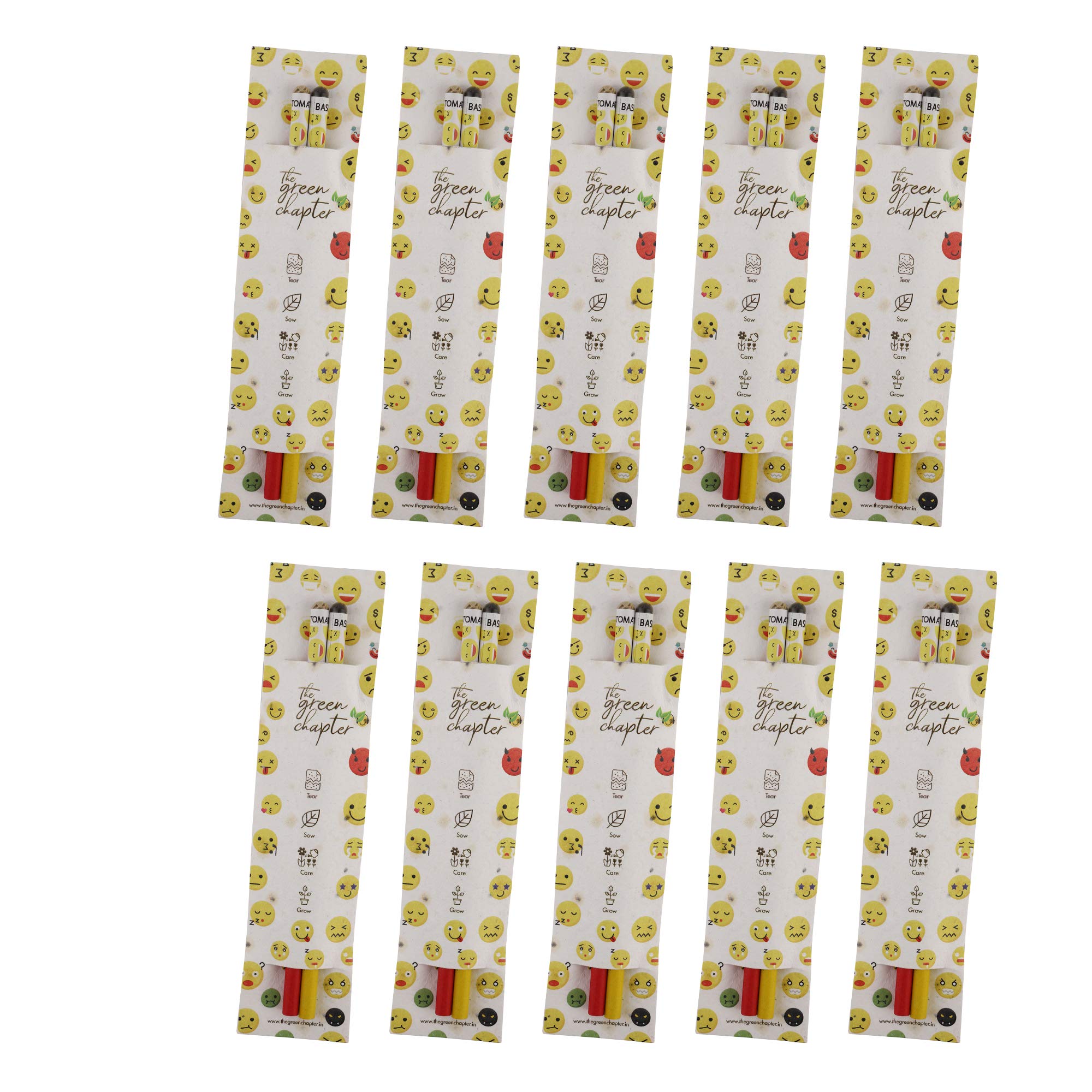 Gifts for Kids Return Gift Pack for Birthday of Girls or Boys Seed Pencils with Plantable Paper Pack of 10 (20 Smiley Emoji Theme Pencils)