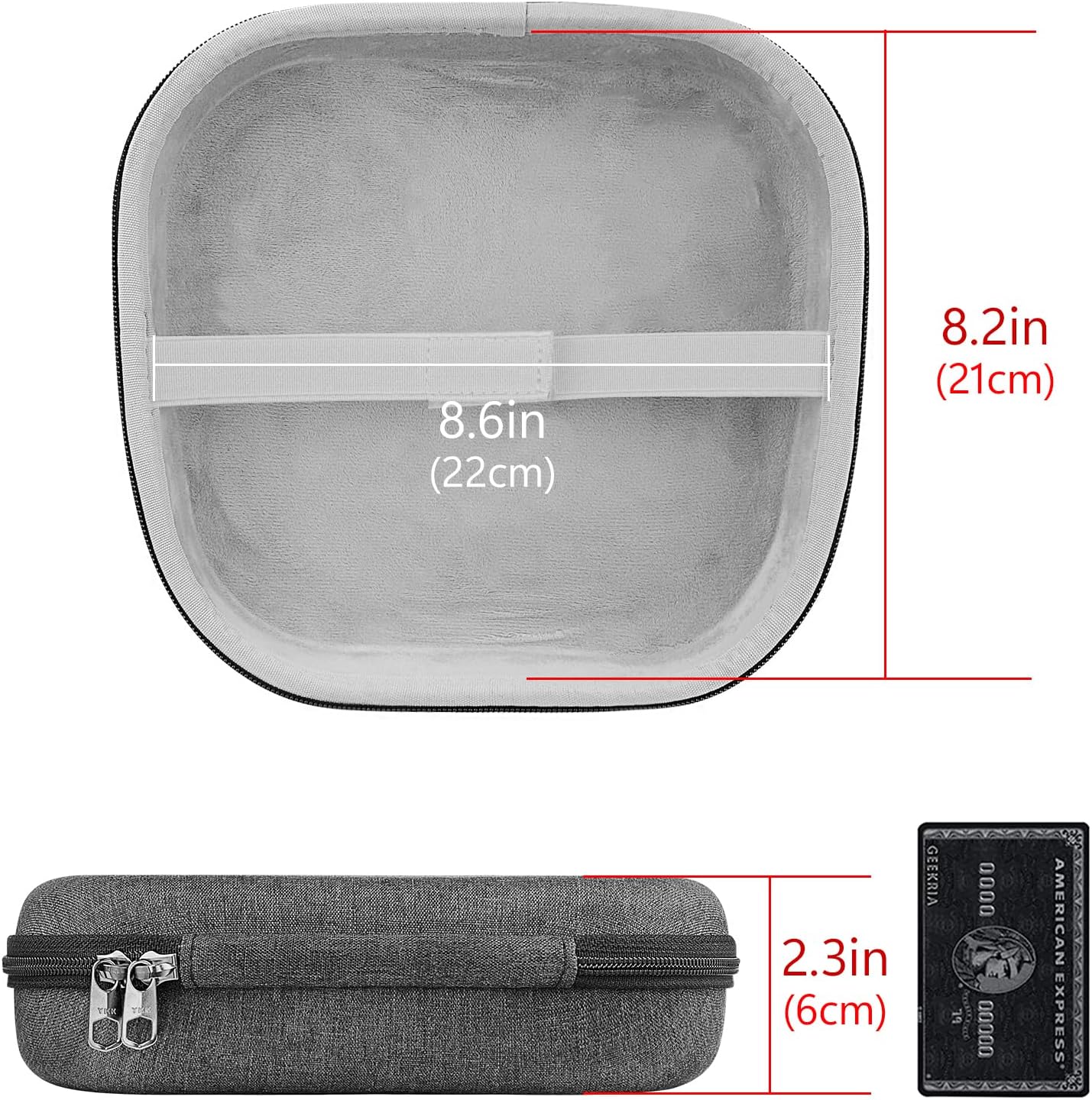 GEEKRIA Shield Headphones Case Compatible with Turtle Beach Recon 70, Stealth 600, Stealth 450 Gaming Headsets, Replacement Hard Shell Travel Carrying Bag with Cable Storage (Dark Grey)