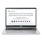 Acer Aspire 1 A115-32-C3AK 15.6 Inch Full HD Laptop (Intel Celeron N4500, 4 GB RAM, 128 GB eMMC, Intel UHD Graphics, Windows 11) - French AZERTY Keyboard, Laptop Grey