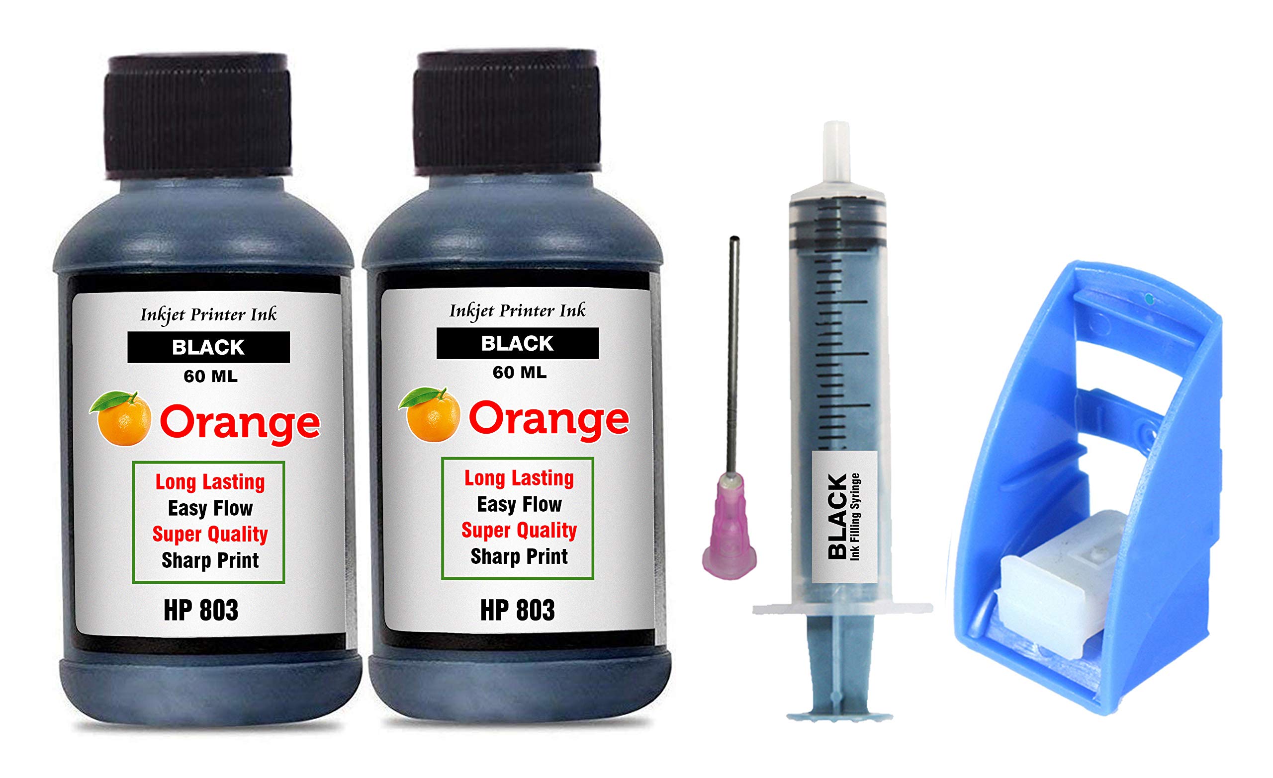 Orange Ink Refill for HP 805, 803, 682, 680, 678, 46 Black Ink Cartridge (120 ml Fast Dry Ink, Suction Holder, Syringe with Needle & Instructions) (B07MXGV8SM) Amazon Price History, Amazon Price Tracker