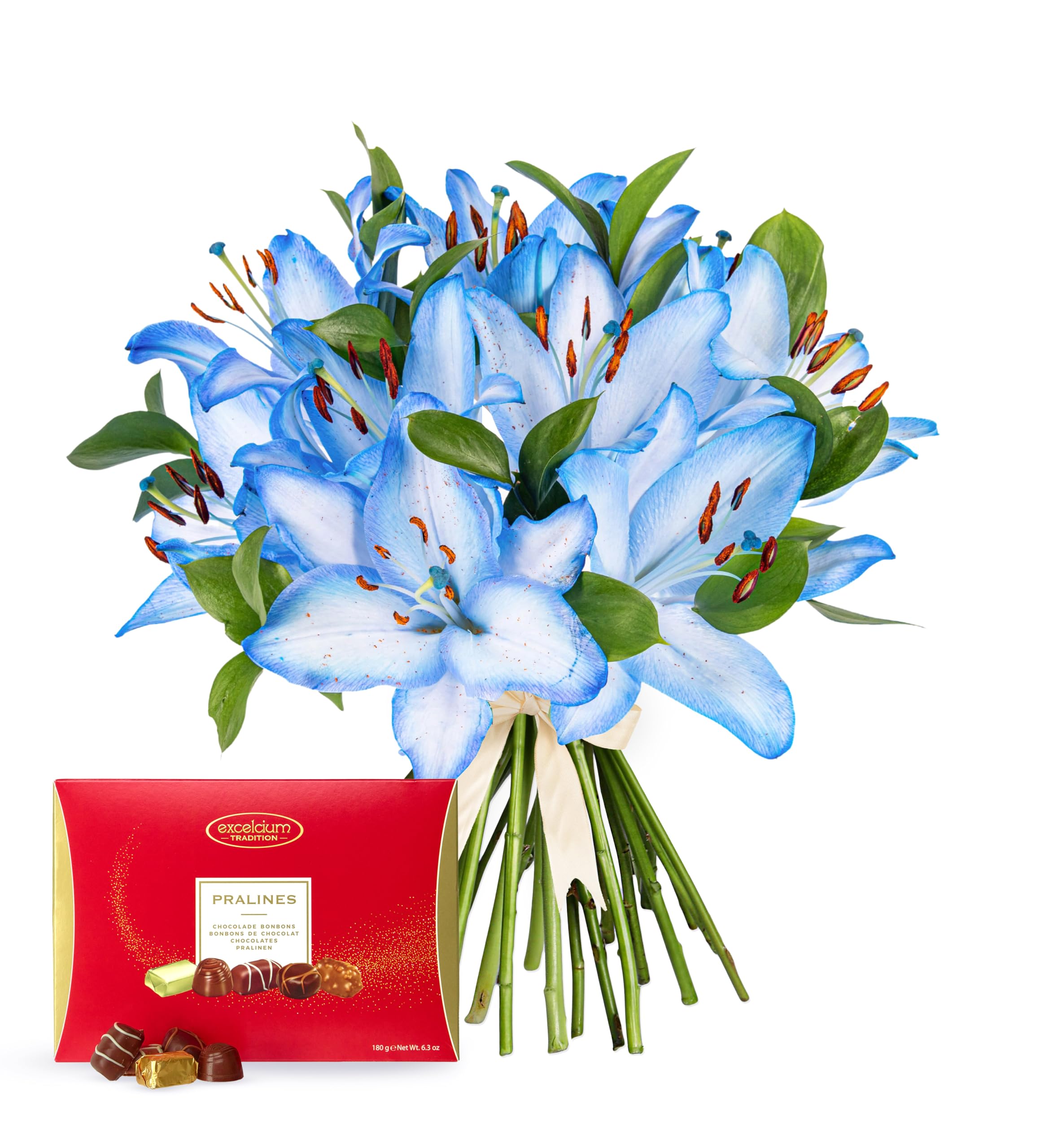 Ocean Lilies - Fresh Flowers - Birthday, Anniversary, Get Well, Thank You, Occasion Flower - Cut Floral Arrangement for Gifts (+ Chocolates)