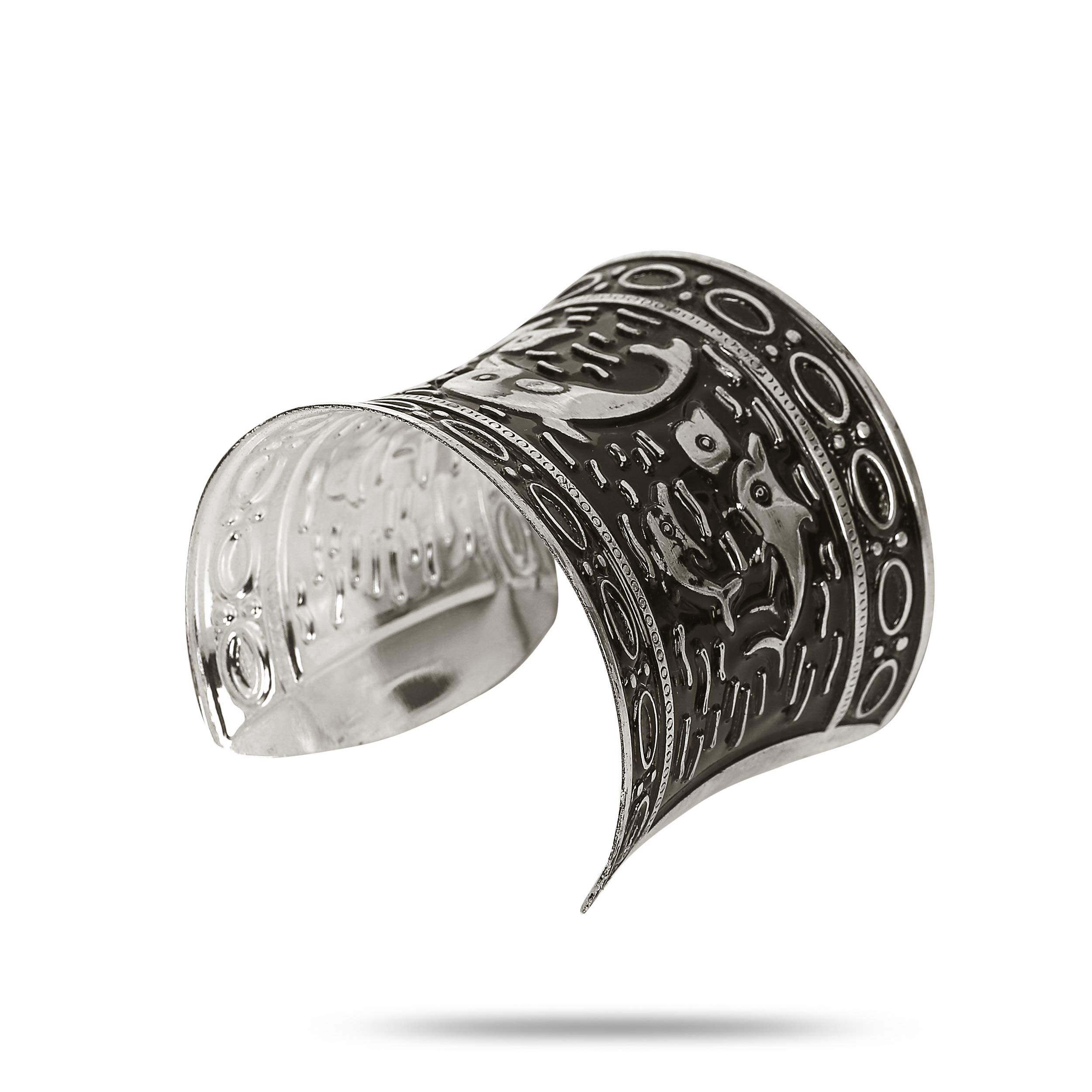 YouBella Jewellery Silver Plated Oxidised Cuff Bracelet Bangle for Women and Girls (Style 3) (B085TR8LZ3) Amazon Price History, Amazon Price Tracker