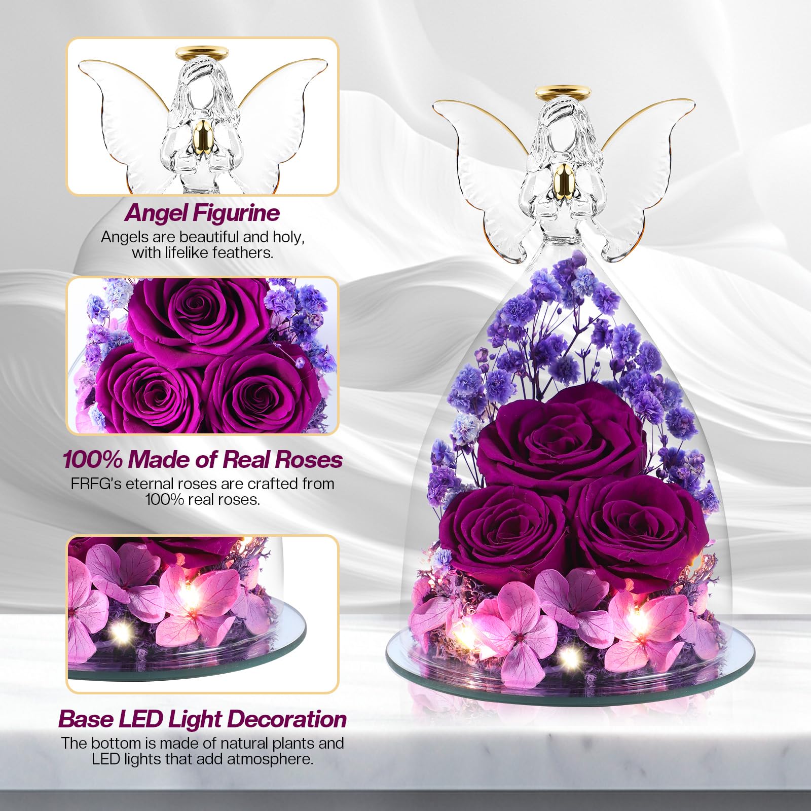 FRFG Eeuwige Roze Engel Geschenken voor Vrouwen, Engelfiguur Cadeau