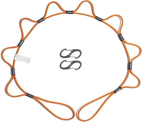 Cuerda elástica con sistema de amarre de ganchos  Correa de carga ajustable  Sin nudos  Camión, RV, ATV, camping, accesorio al aire libre, multiusos