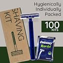 Old Tree Disposable Shaving Kit in Craft Paper Box – Pack of 100 | Eco-Friendly Guest Amenities Razor & Shaving Cream Set | Hotel Motel Resort Guesthouse Airbnb Wedding Event Travel Hospitality Supplies gallery image