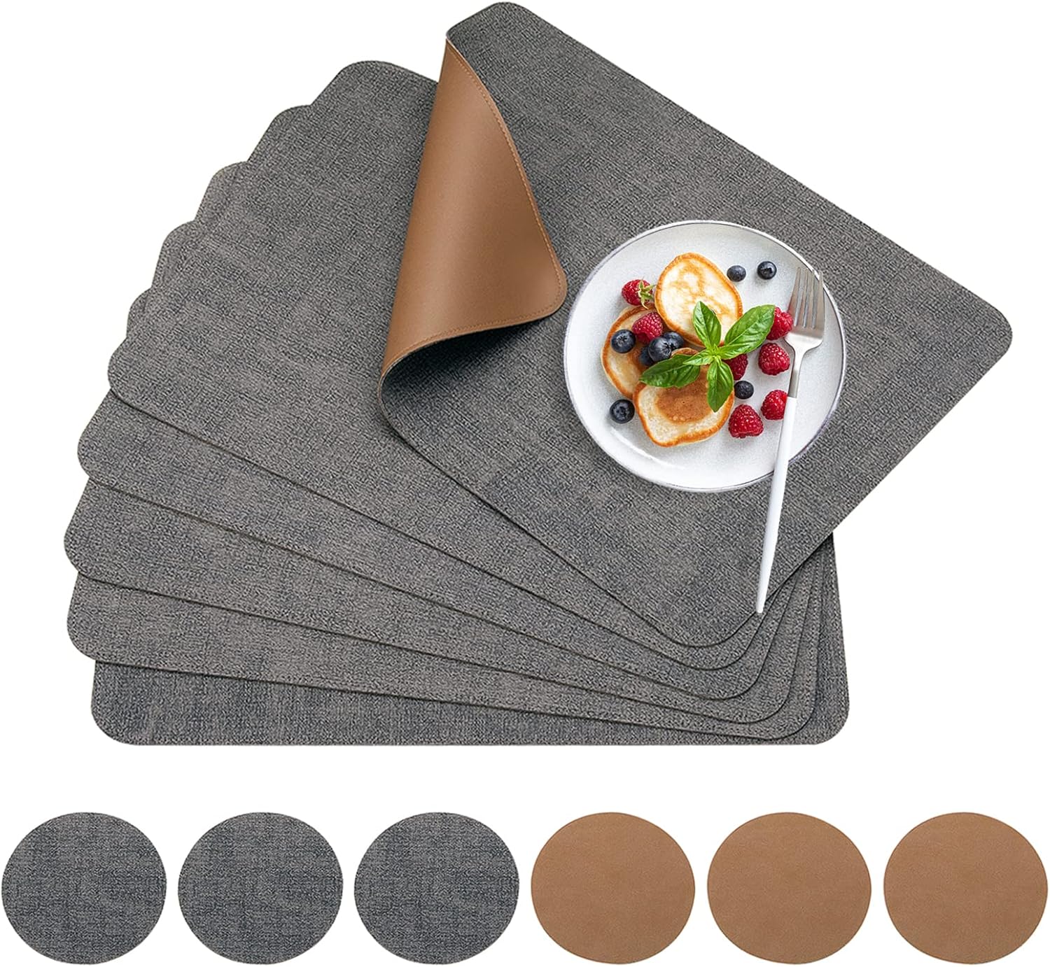 Torven Platzsets Set - 6 Tischsets & Untersetzer In Lederoptik