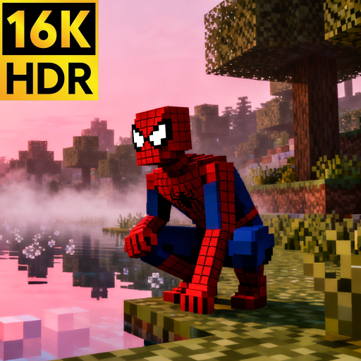 Spider Man Pixel Block Craft Relaxing Ambient Music Videos