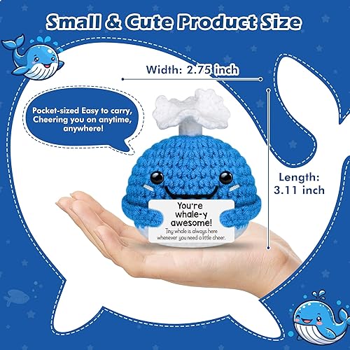 Miniatura 2 de Divertidos regalos de cumpleaños de ballena de ganchillo para mujeres, hombres, marido, esposa, mejor amigo, jefe, compañero de trabajo, decoración