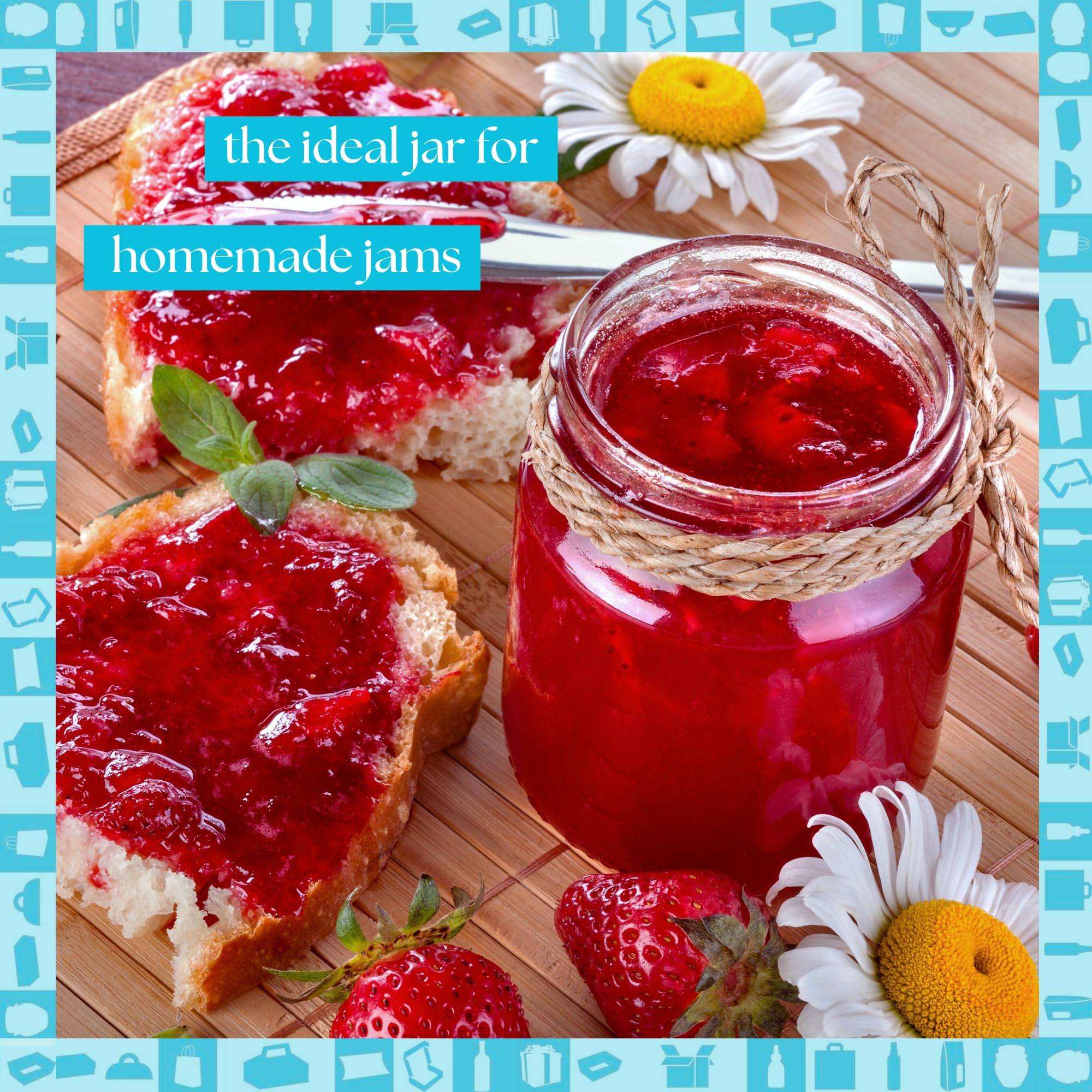 Espirito Rebelde 20 x 250ml leere Glasgläser mit Deckeln mit 20 Karton-Gläsern für 1 Marmeladenglas einschließlich goldenem Schraubdeckel für Marmelade, Konfitüre, Honig