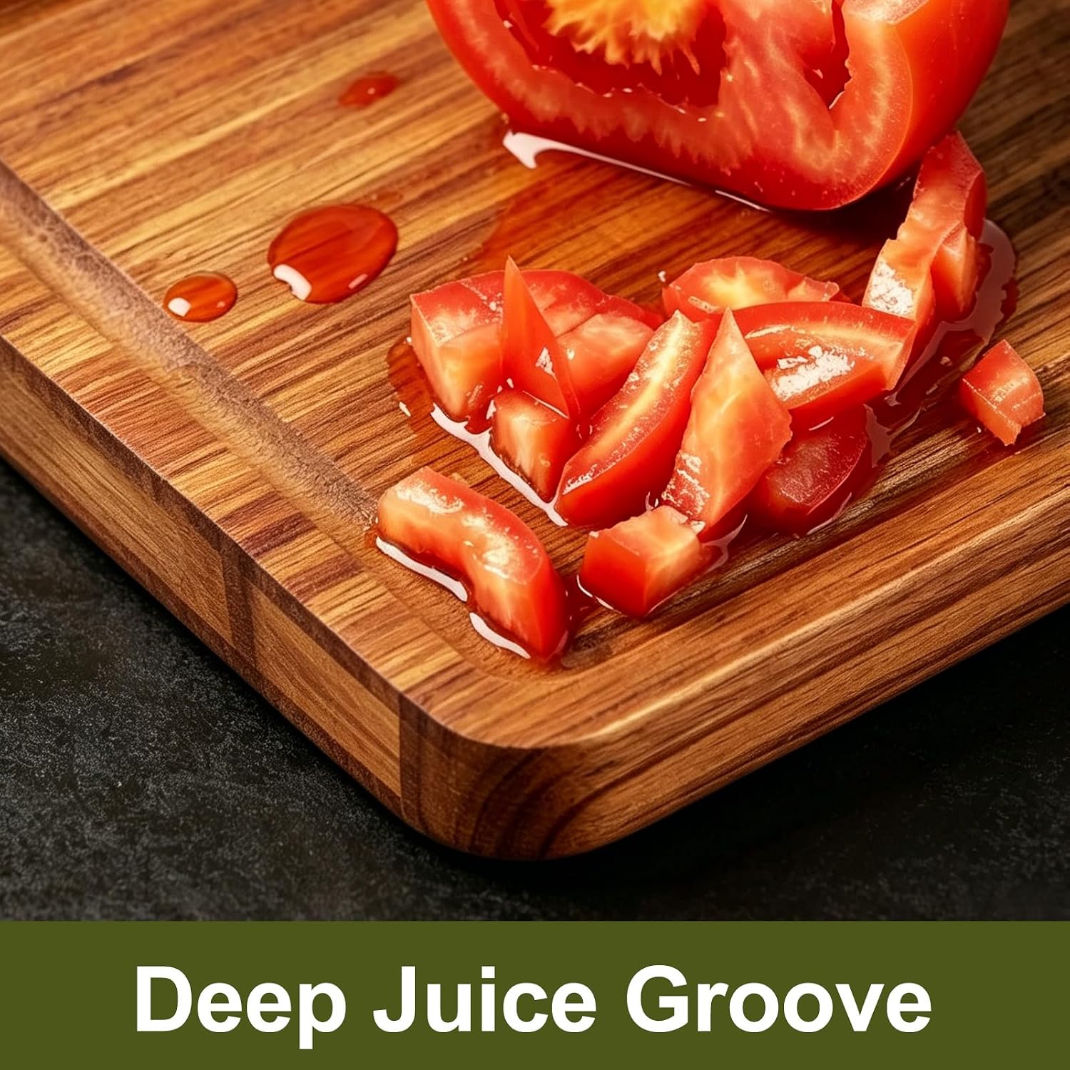 Small Acacia Wood Cutting Boards for Kitchen with Hanging
