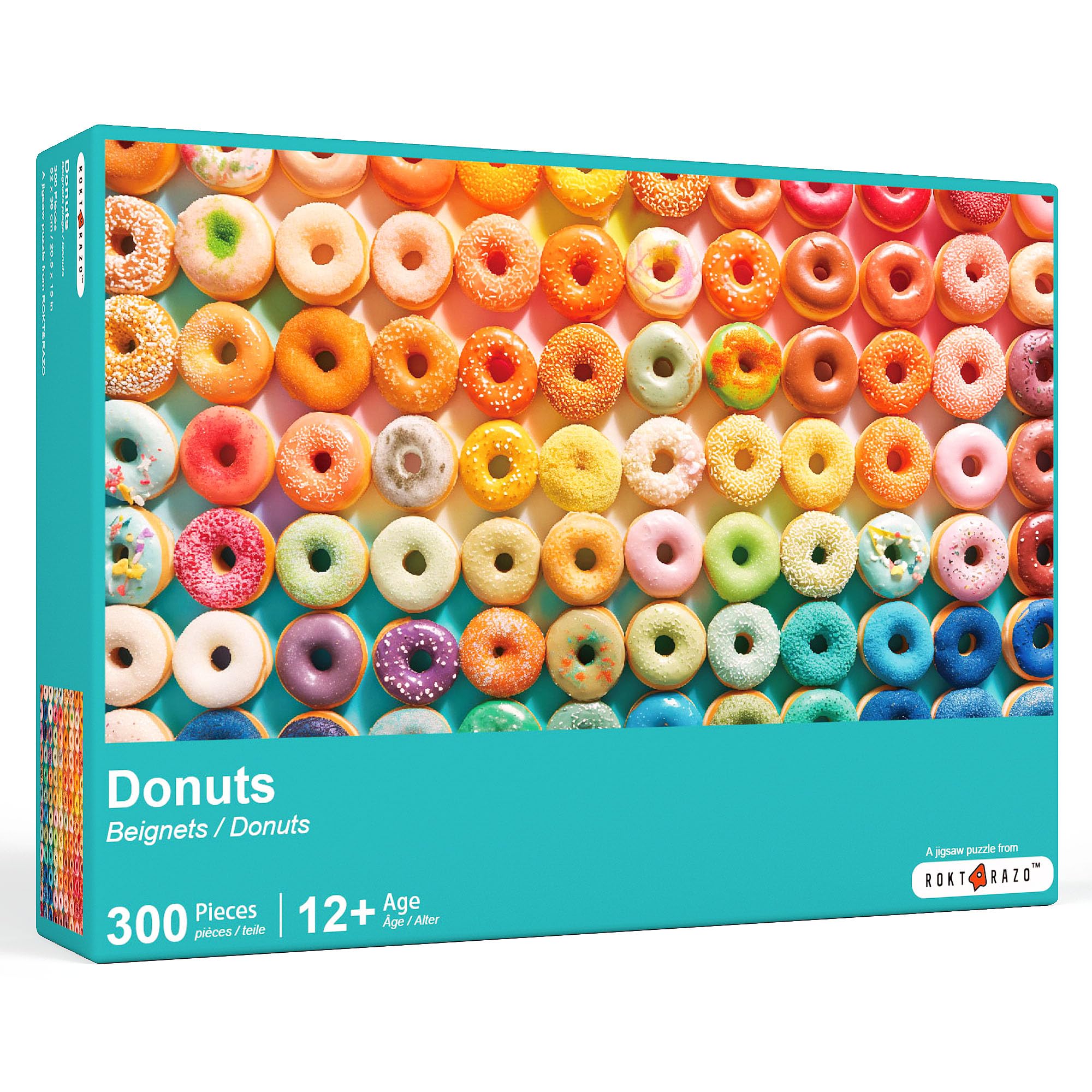 Donuts, 300 Pieces Jigsaw Puzzles, Moderate Challenge, Kids Puzzles, Family Game Nights, Finish Size 20.5 * 15.0 in