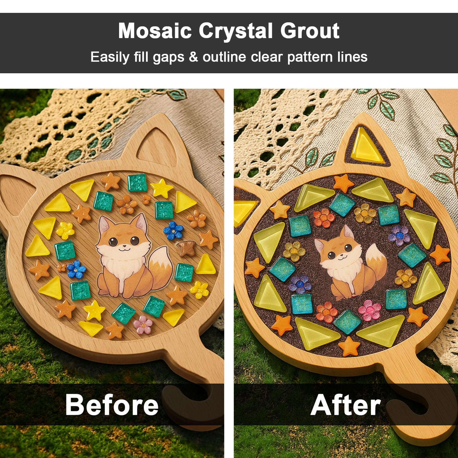 WAN2TLK Brown Mosaic Crystal Grout 200g, Mosaic Tile Accessories, Mosaic Tiles Grout for Crafts No Water Needed, Fast-Drying - Image 4
