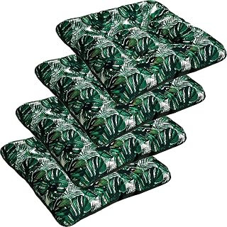 SuperKissen24. Set de 4 Cojines de Asiento - Cojín de Silla 45x45 cm para Interior y Exterior Cómodo e Impermeable para Muebles de Jardin, Terraza, para Suelo - Exotic