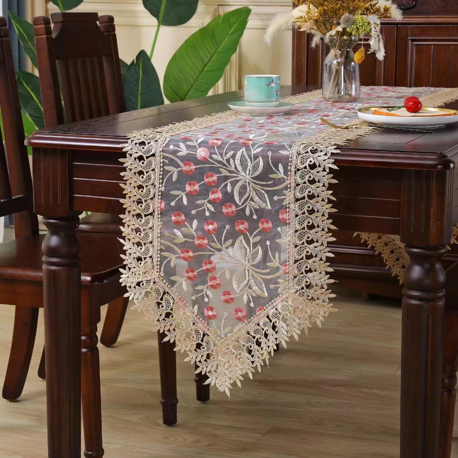 Lace Placemats - Elegant Embroidered Table Decor -8 Lace Placemats - Elegant Embroidered Table Decor -8