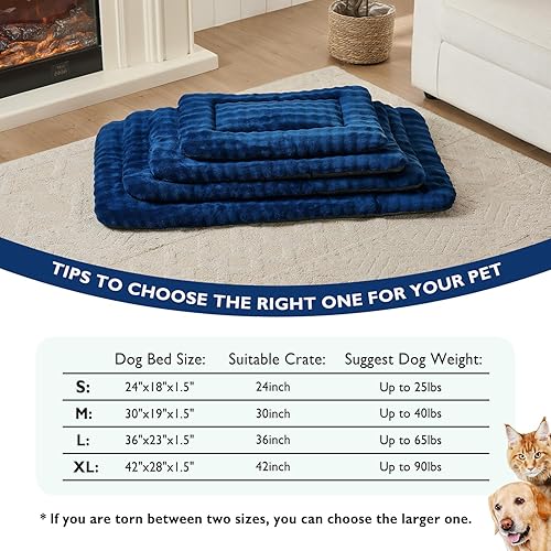 Miniatura 6 de Tapete para cama de perro para perros grandes, lavable y suave para mascotas, tapete para dormir con patrón de burbujas 3D, azul marino, 42 x 28