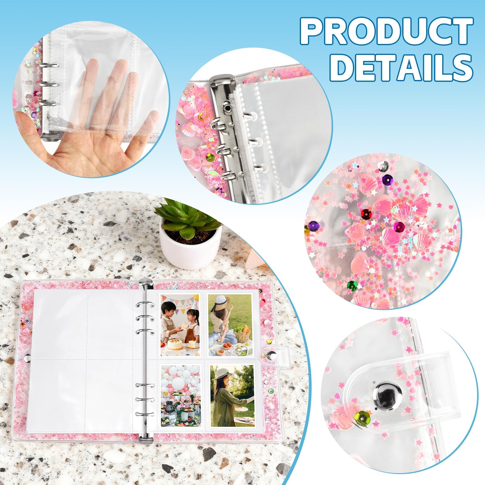 Bercoor Instax mini album fotograficzny z 480 kieszeniami, kompatybilny z Fujifilm Instax Mini 11, 12, 9, 90, 70, 40, 26, 25, 25 folii do aparatu błyskawicznego i papieru fotograficznego 5 x 7 cm