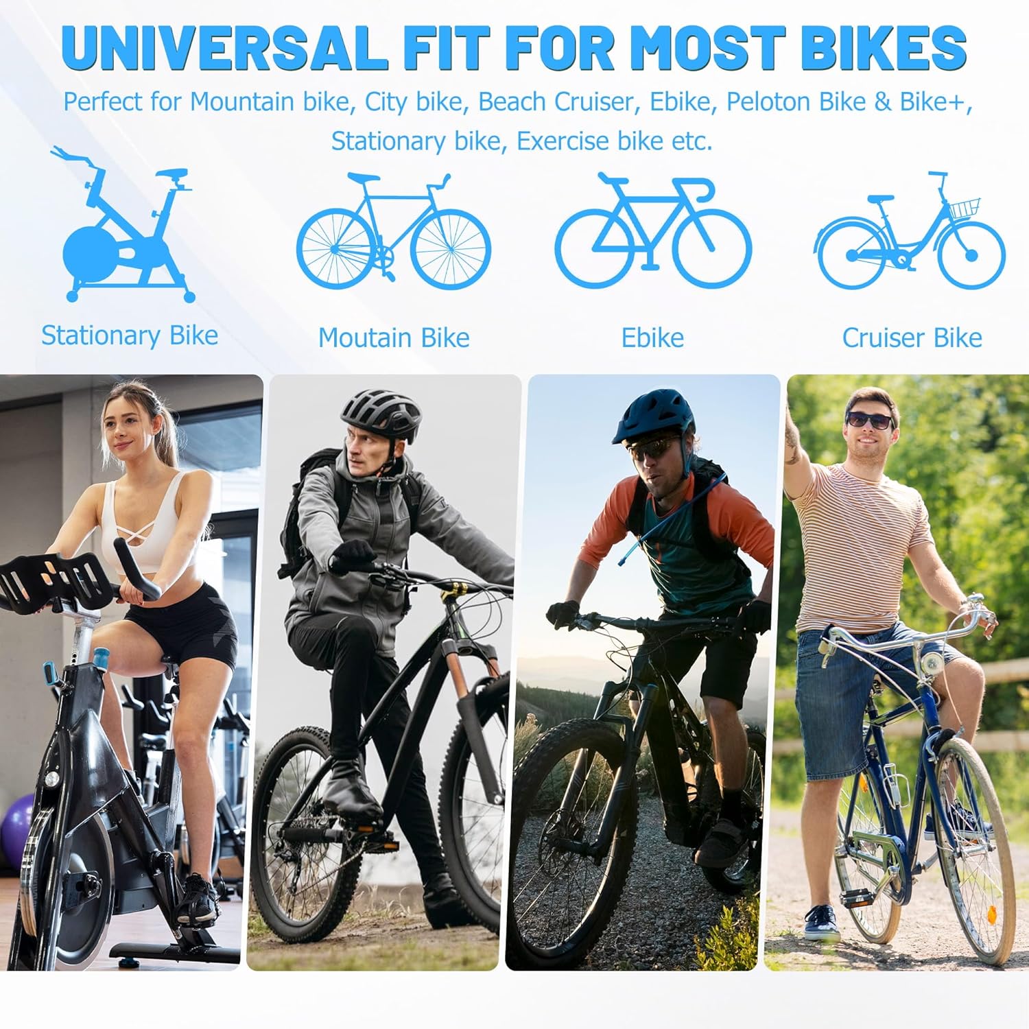 New Noseless Bike Seat for Men Women Comfort Wide, Large Soft Padded Bicycle Seat, Comfortable Replacement Bike Saddle for Peloton, Stationary Exercise Bike, MTB, Beach Cruiser, Ebike, City Bike