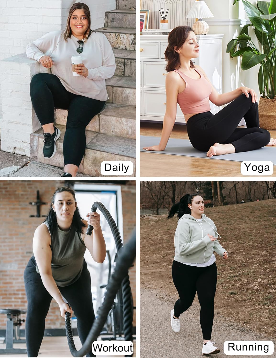 COOTRY Plus Size Leggings for Women with Pockets High Waist Buttery Soft Workout Yoga Pants - Image 5