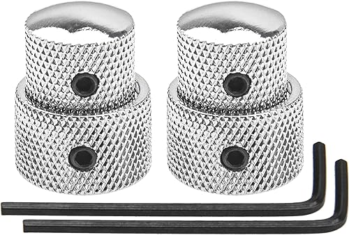 Miniatura 1 de Yootones - 2 pomos de control apilados para guitarra eléctrica (plateado)