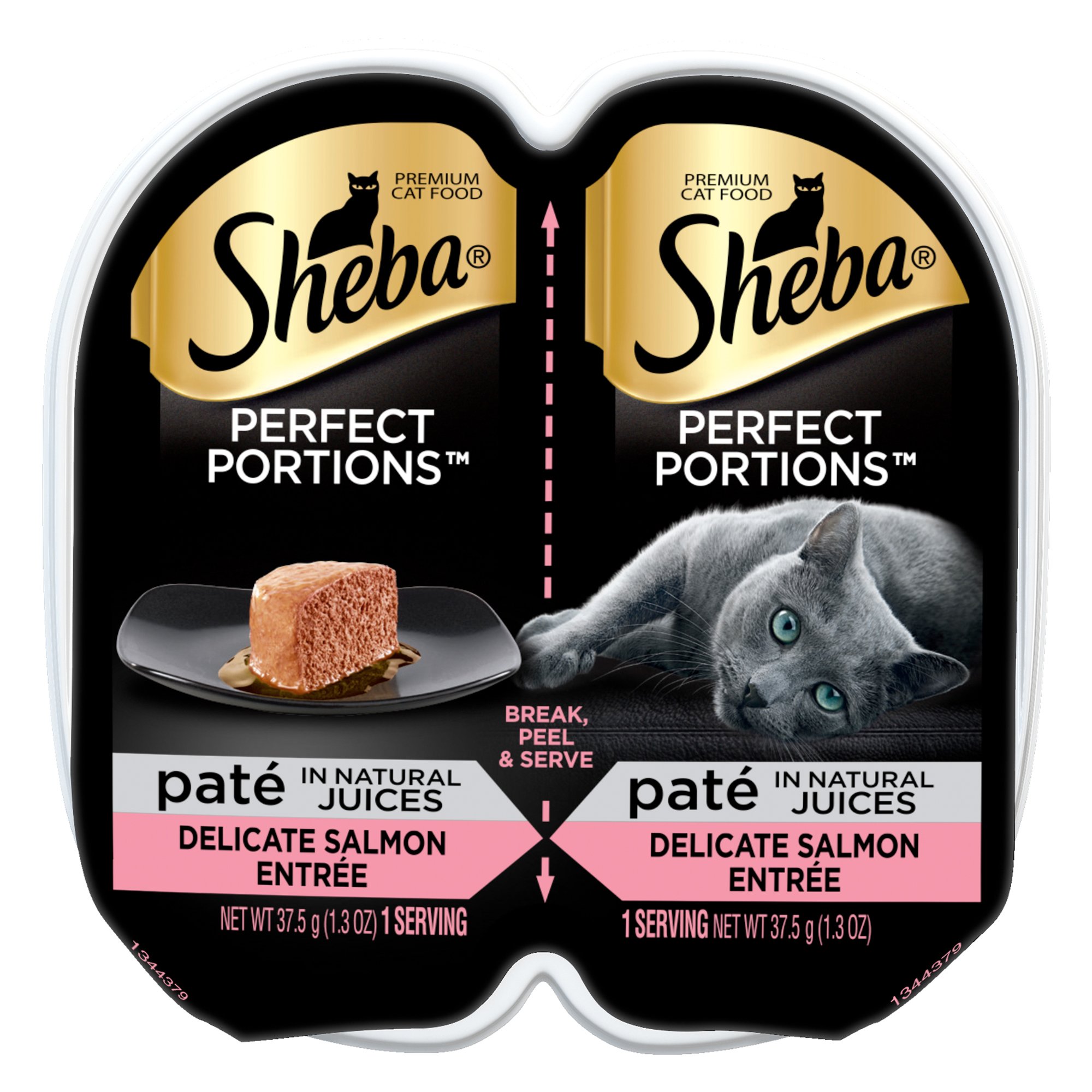 Sheba Wet Food Sheba Perfect Portions Wet Cat Food Pate In Natural Juices Signature Delicate Salmon Entree, (1) 2.6 Oz. Twin Pack Tray, 2.6 Oz