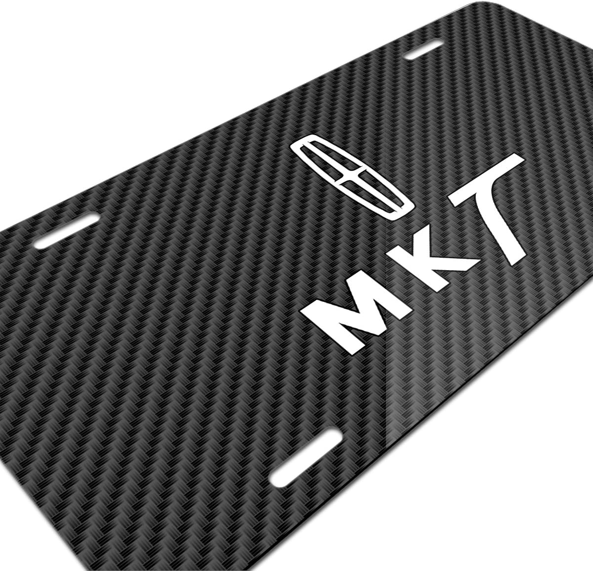iPick Image for Lincoln MKT Black Carbon Fiber Look Graphic Special Aluminum Metal License Plate - Official Licensed