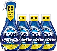 Vista 10 de Dawn Powerwash en aerosol, jabón para platos, líquido para lavavajillas, suministros de limpieza, fresco, 1 kit de inicio + 1 repuesto, 32 onzas