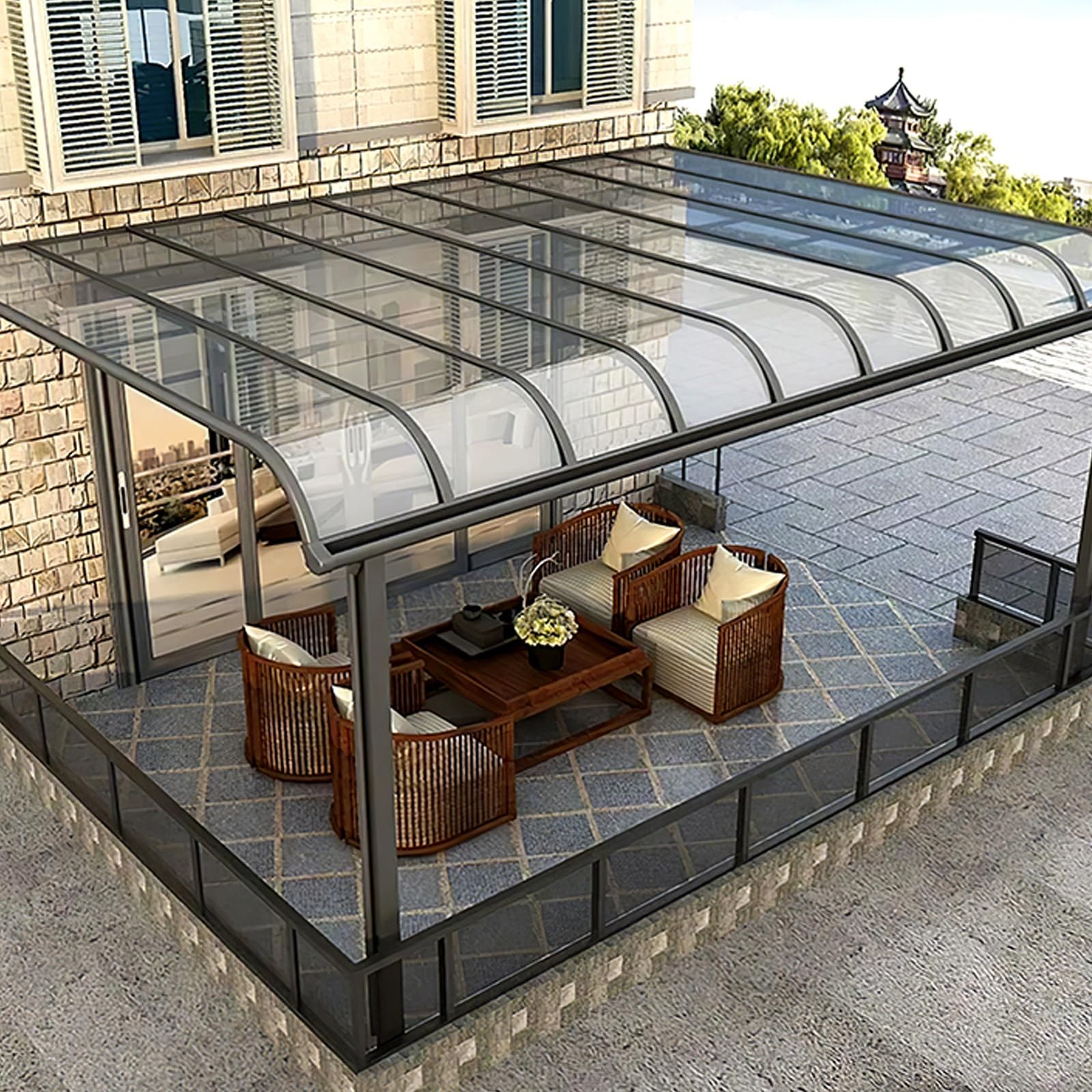 Placas de Policarbonato de 3mm de Espesor, Lámina Acrílica Transparente, Paneles de Plástico, para Invernaderos, Residencial, Cocheras, Comercial(122x700cm/4x23ft)