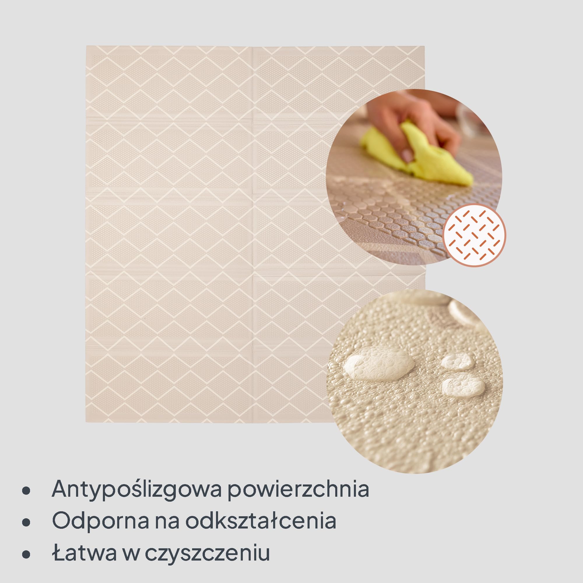 Lionelo Zora XPE mata do raczkowania dla niemowląt 180 x 201 x 1,5 cm, bardzo gruba, bez substancji szkodliwych, antypoślizgowa, dwustronna, z torbą do przenoszenia