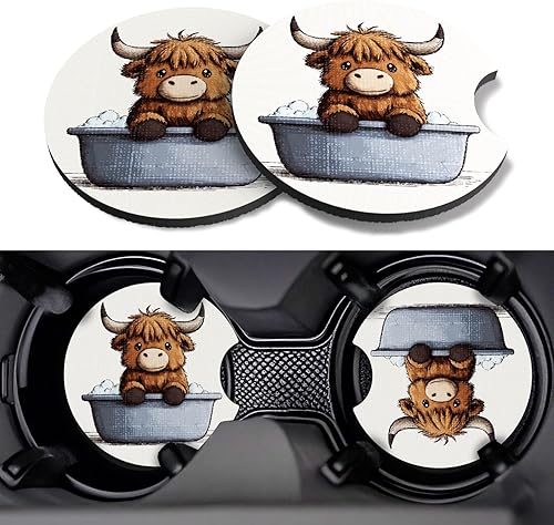 Miniatura 32 de Posavasos para automóvil, paquete de 2 posavasos para automóvil, 2.75 pulgadas, antideslizantes y absorbentes, para portavasos de automóvil,