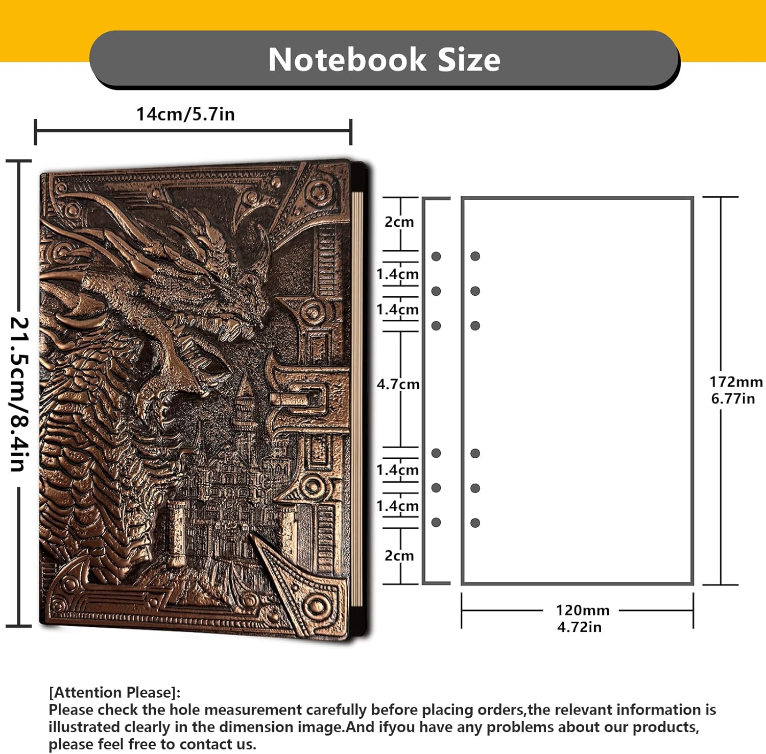 DND Journal Notebook,Unique 400 Page Book with 3D Embossed Leather for dungeons and dragons D&D dice accessories Role Playing Games,Great DND Gifts