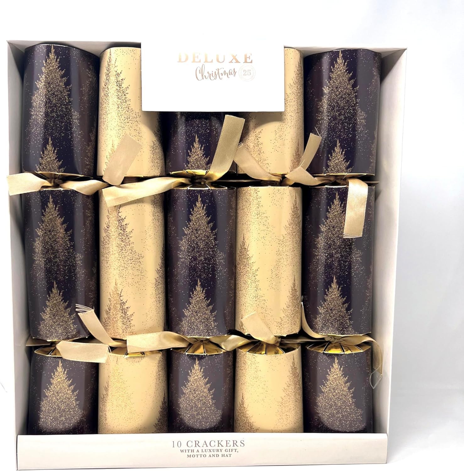 ASA Classic Christmas Party Crackers For Loved Ones Deluxe Christmas Crackers - Birthday Party Crackers | Luxury Christmas Party Crackers | Multicolor (DELUXE CREAM/BLUE/TREE)