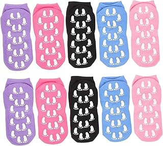 Toddmomy 5 Pares De Meias Antiderrapantes De Algodão Para Mulheres Meias Femininas De Pilates Meias Antiderrapantes Meias Femininas Antiderrapantes Meias Femininas De Pilates Meias