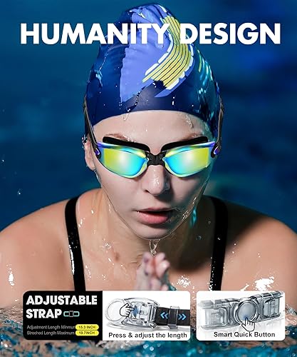 Miniatura 2 de NSSIW Gafas de natación para adultos, para hombres y mujeres antivaho sin fugas y campo de visión ultra ancho, paquete de 3