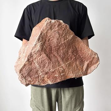 Outdoor Fake Rocks Non-Hollow, Solid PU Foam Landscaping Faux Rock, Realistic Natural Texture Artificial Stone Boulders for Yard D corReddish Brown,G