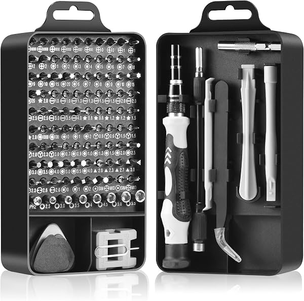 Set de destornilladores de precisión 115 en 1, set de destornilladores pequeños premium | Kit de destornilladores electrónicos para electrónica, computadora, PC, laptop, consola de juegos, reloj, gafas y proyectos de bricolaje
