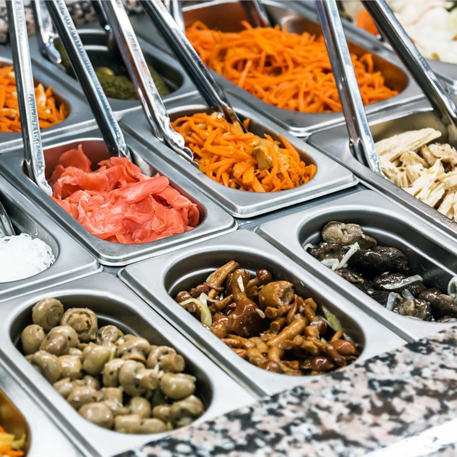 8 Pack Hotel Pans Stainless Steel Steam Table Pan, Stackable Catering Anti Jam Steam Pan, Catering Food Pans for Hotel Restaurant Buffet Party Supplies (1/9 Size 2.5 Inch Deep)