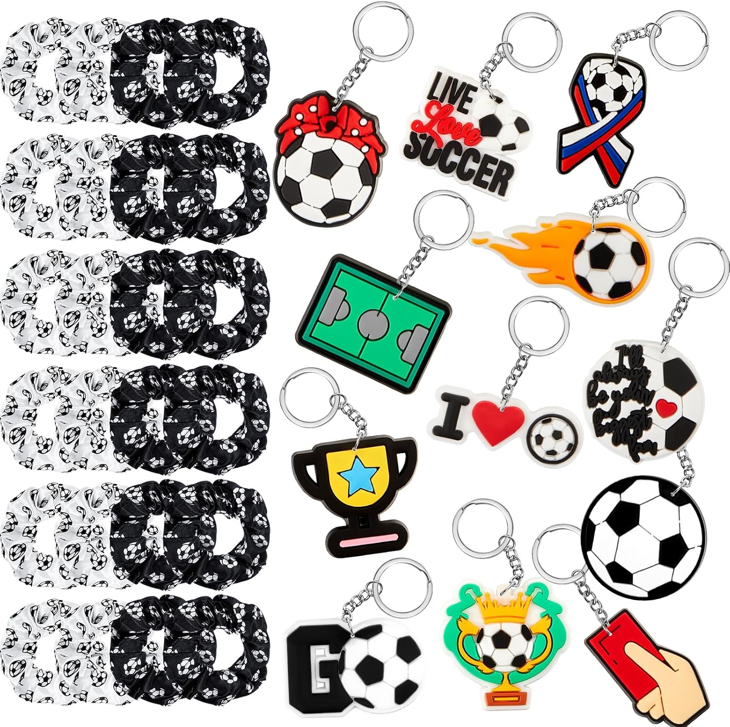 Henoyso 72 Pcs Soccer Party Favors Soccer Hair Scrunchies