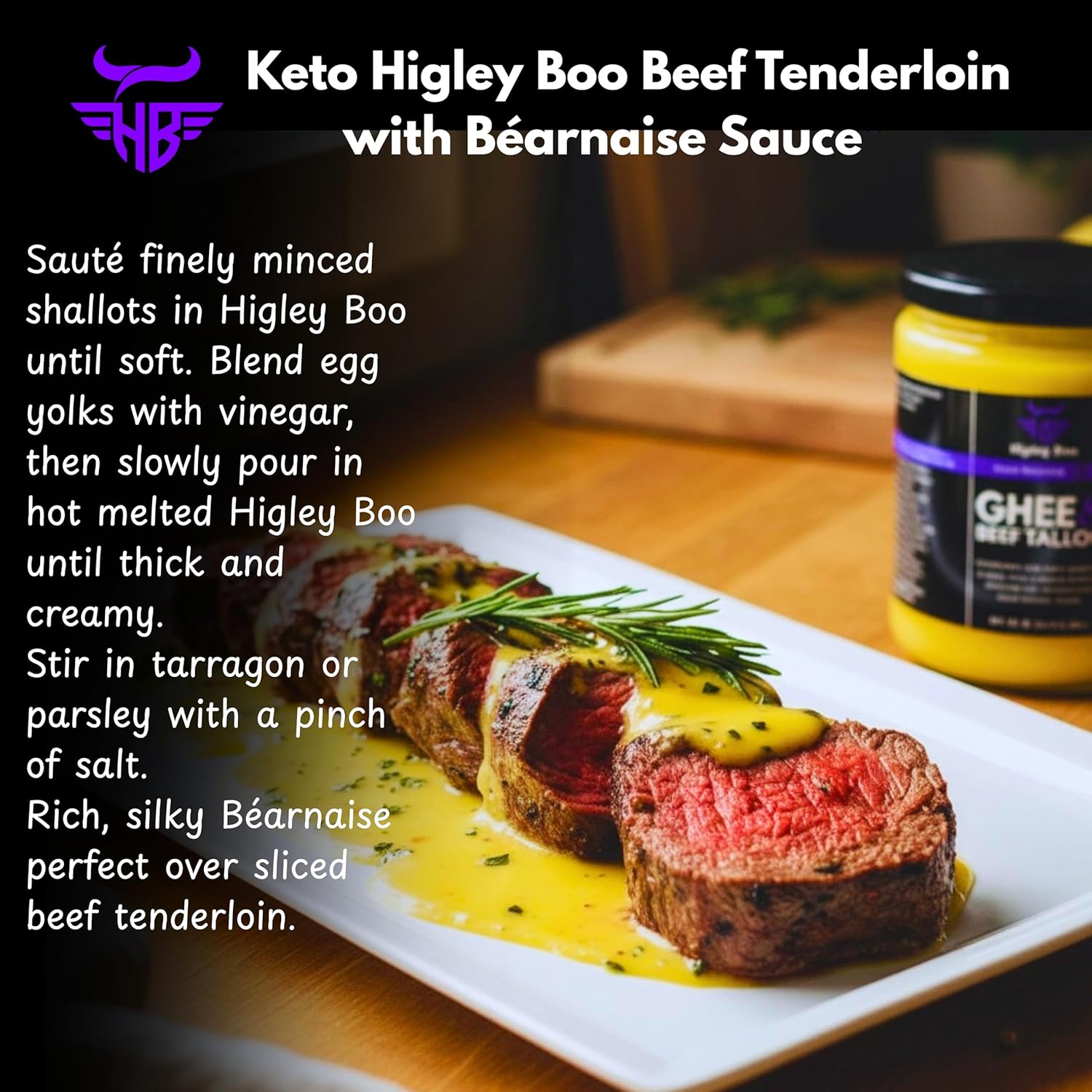 Higley Boo Premium Ghee & Beef Tallow for Cooking – 100% Animal-Based Cooking Oil | Keto, Carnivore & Paleo Friendly | Seed Oil Free | Zero Carbs, Zero Sugar | Gluten-Free, Lactose-Free | 16oz Jar