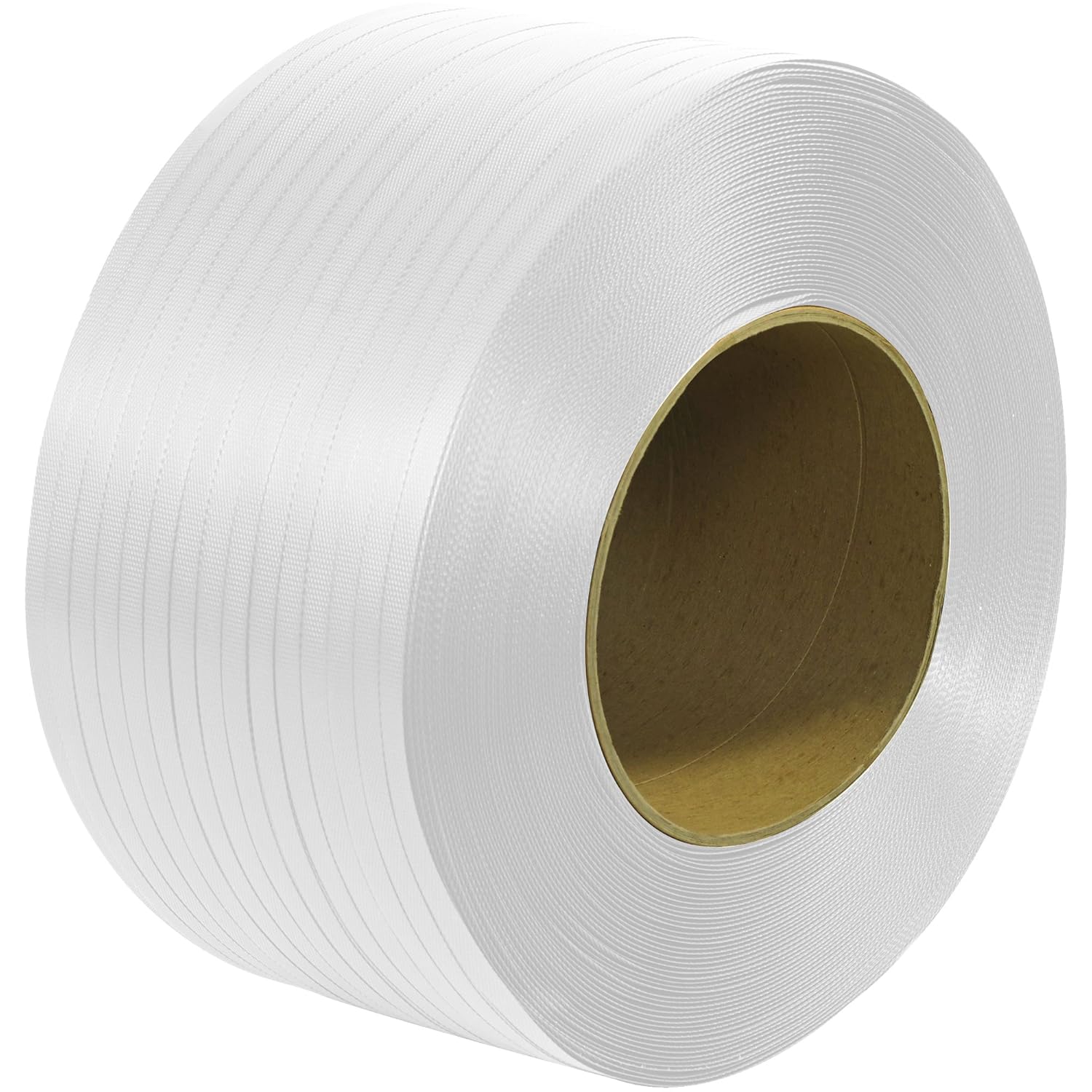 Partners Brand PPS2210 Polypropylene Strapping, Machine Grade, Embossed, 8" x 8" Core, 1/4" x 18000', White
