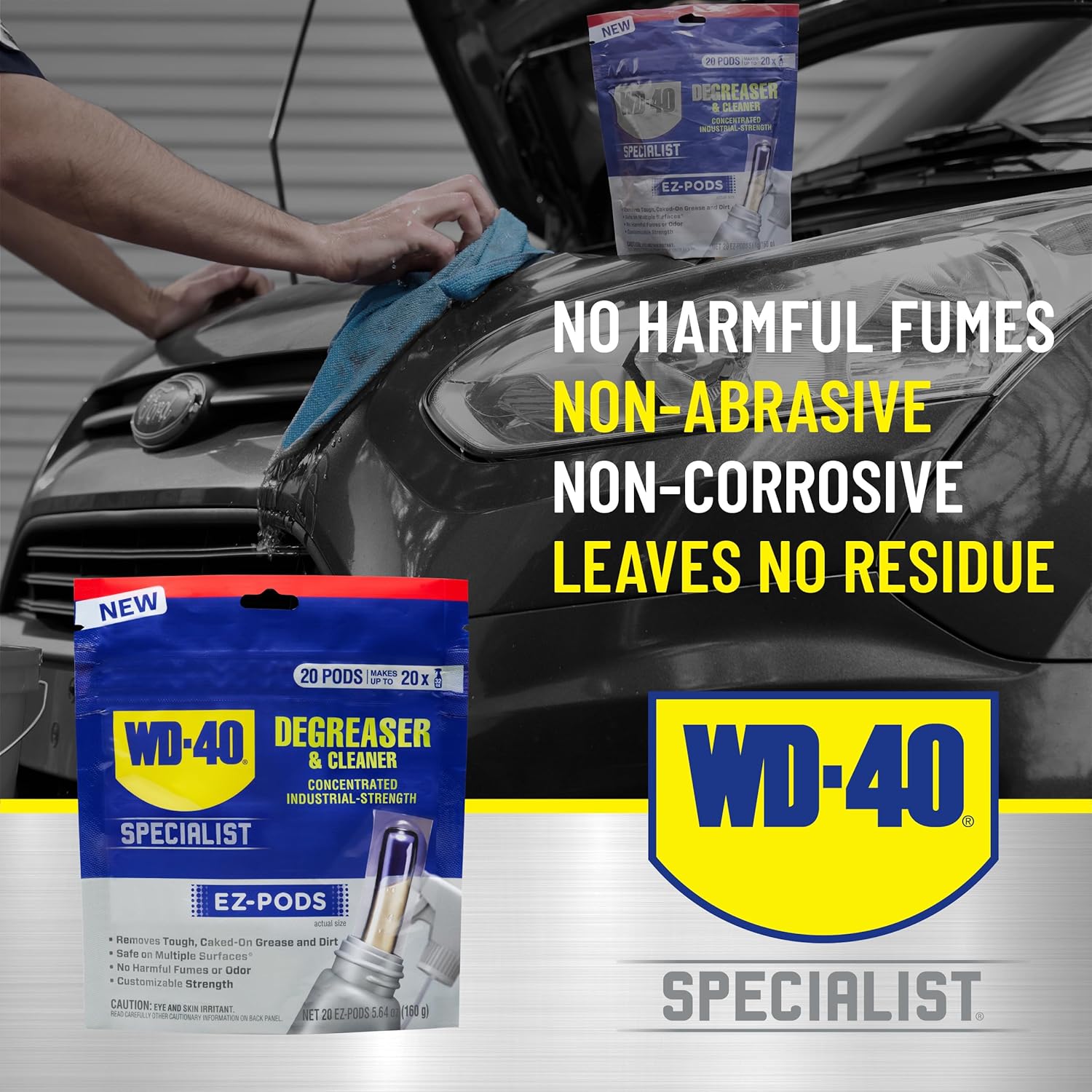 WD-40 Specialist Degreaser and Cleaner EZ-PODS, Customizable Industrial-Strength Concentrate, Multi-Surface Cleaning Solution, 20 Pods (Pack of 6, 120 Count Total)
